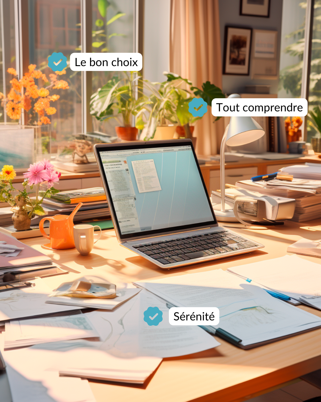 bureau d'un artiste avec beaucoup de papiers
