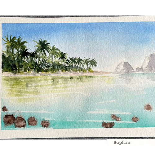 paysage de plage d'une élève