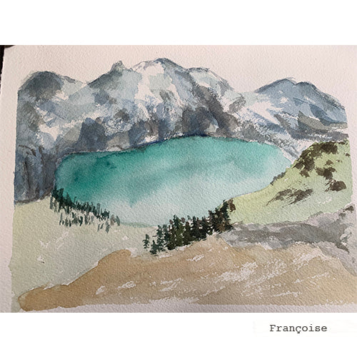 lac et montagne paysage d'une élève