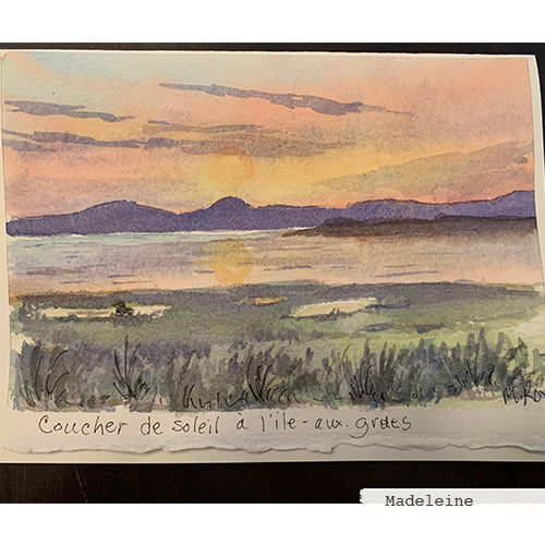 coucher de soleil paysage d'une élève