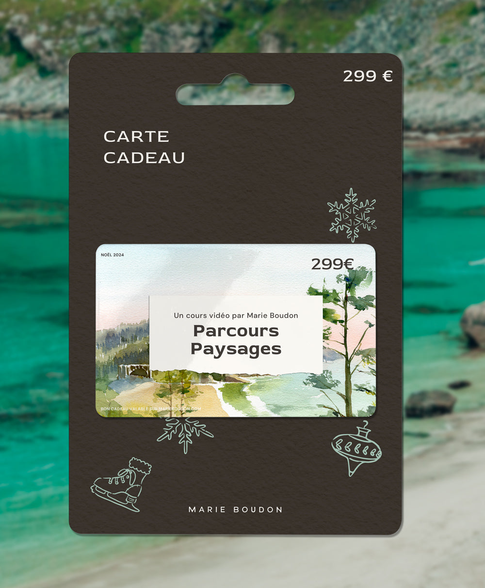 carte cadeau pour cours d'aquarelle paysages