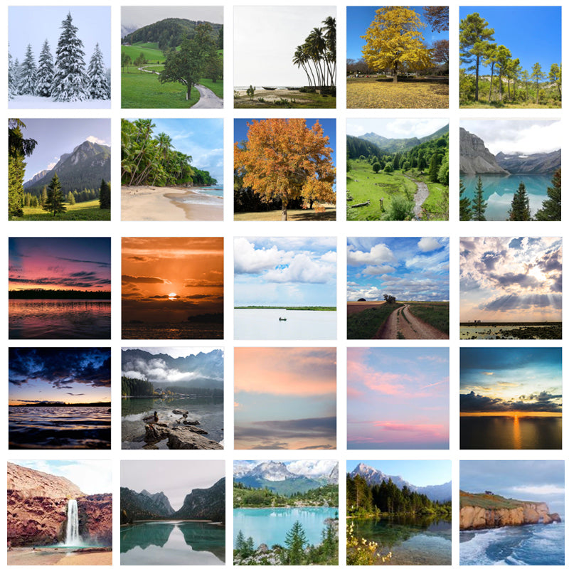 ensemble de photos de paysages pour travailler les exercices